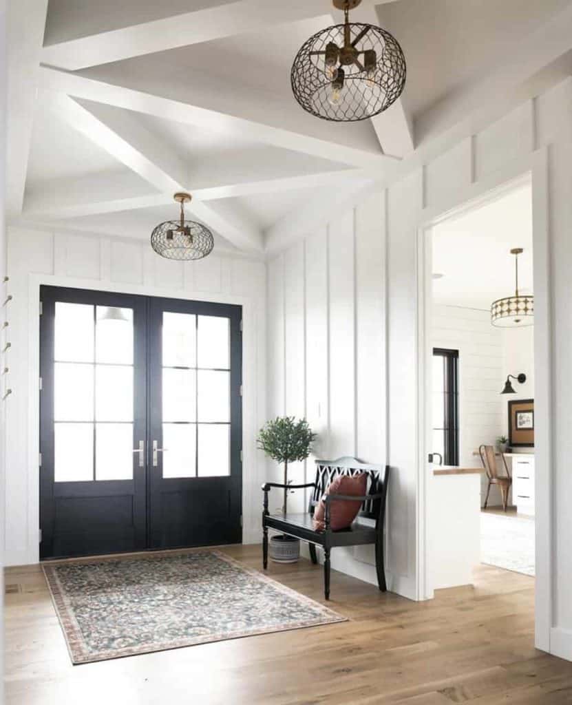 best white paint choices for hallway - 
Chantilly Lace - Benjamin Moore - how it looks