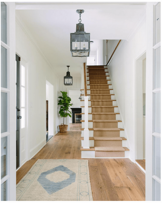best white paint choices for hallway - 
White Dove - Benjamin Moore - how it looks